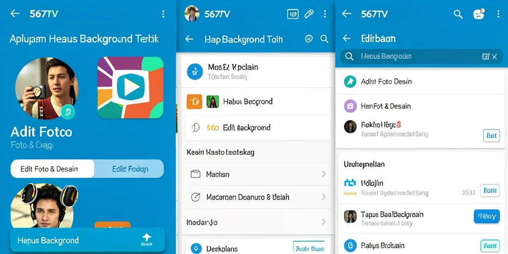 Antarmuka aplikasi 567TV untuk menghapus background dengan mudah.