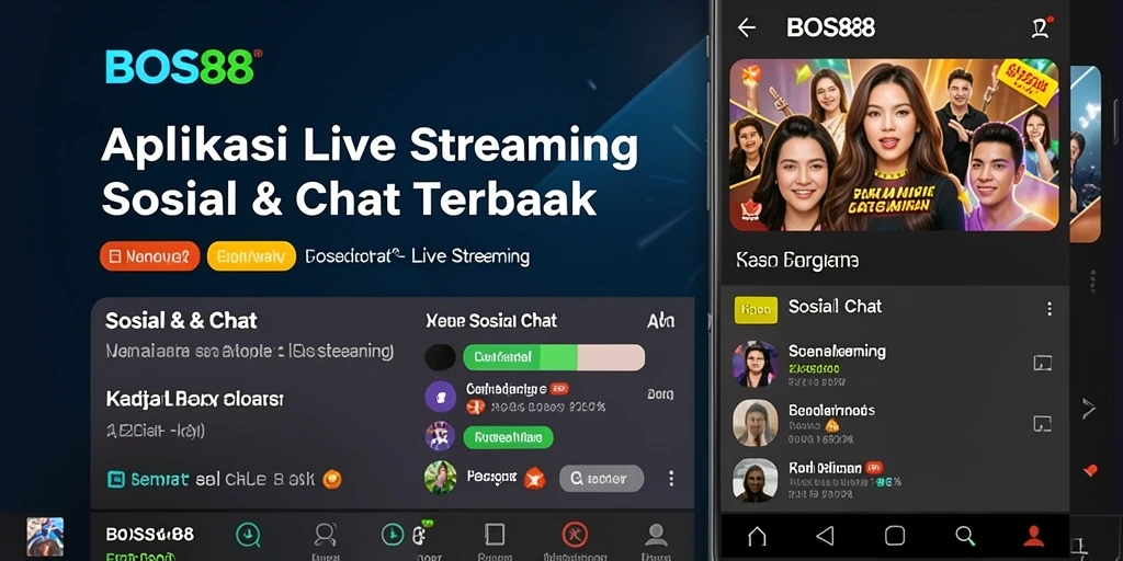 Tampilan antarmuka aplikasi BOS88 yang interaktif untuk Live Streaming.