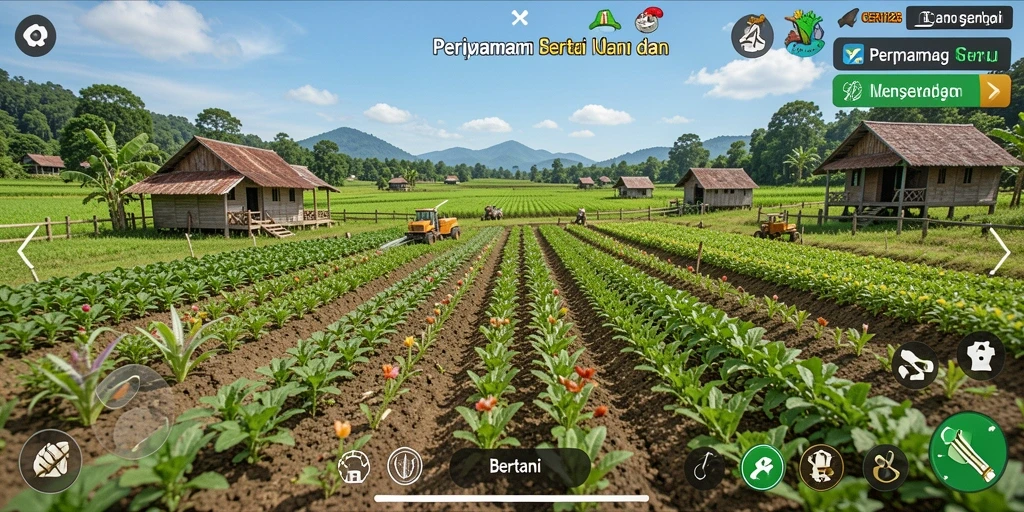 Tampilan antarmuka menarik dalam permainan Bertani CERI123.