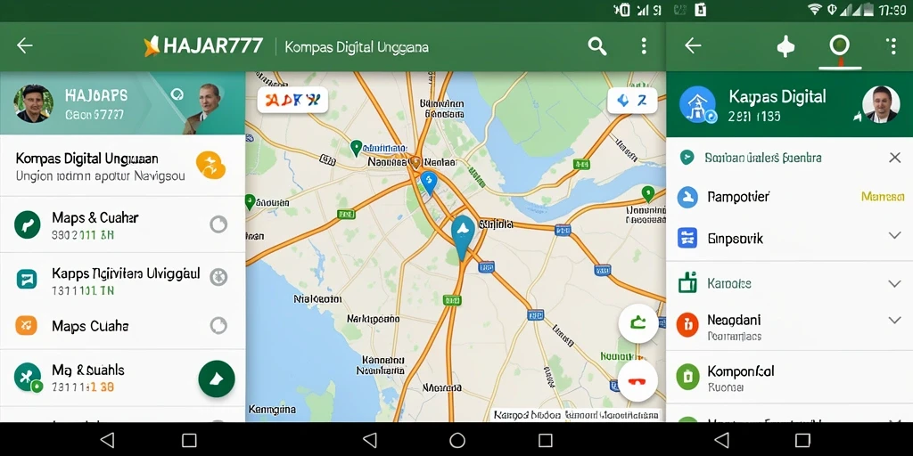 Antarmuka simpel dan intuitif dari aplikasi Kompas Digital HAJAR777.