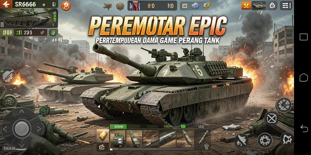 Tampilan antarmuka yang menarik dan fungsional dalam game Perang Tank.