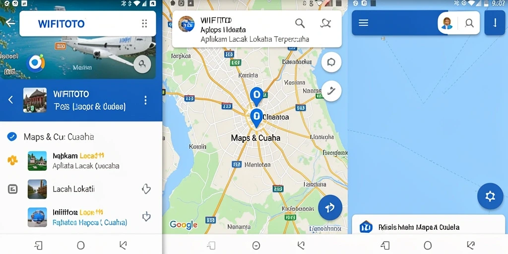 Antarmuka utama WIFITOTO menampilkan peta dan informasi lokasi akurat.